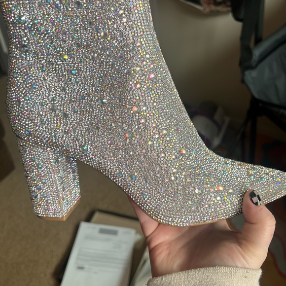 Betsey Johnson Cady rhinestone booties size 8 - Picture 3 of 3
